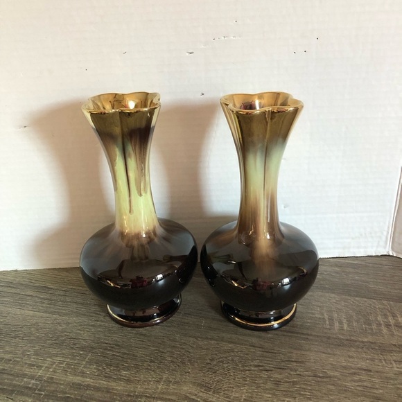 1950s Germany Drip Glaze Vases - Picture 1 of 13